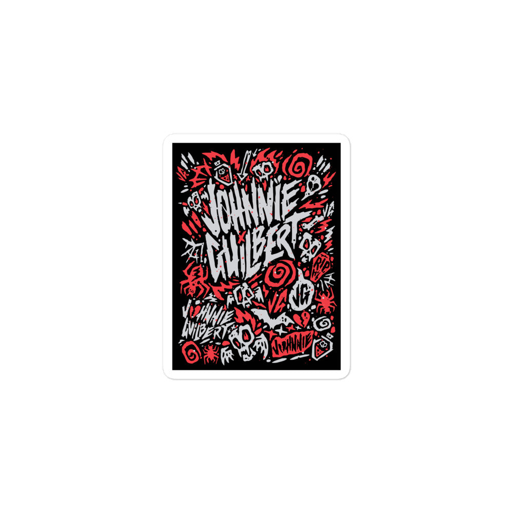 Johnnie Guilbert Red Logo Bubble-Free Stickers