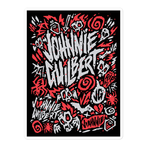 Johnnie Guilbert Red Logo Bubble-Free Stickers